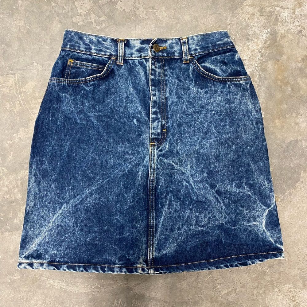 Vintage 80s Acid Wash Denim Skirt